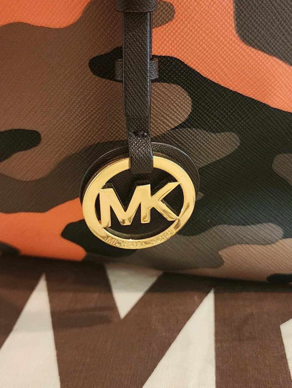 Michael Kors Jet Set Travel Tote Bag Poppy Camouflage Saffiano Leather
